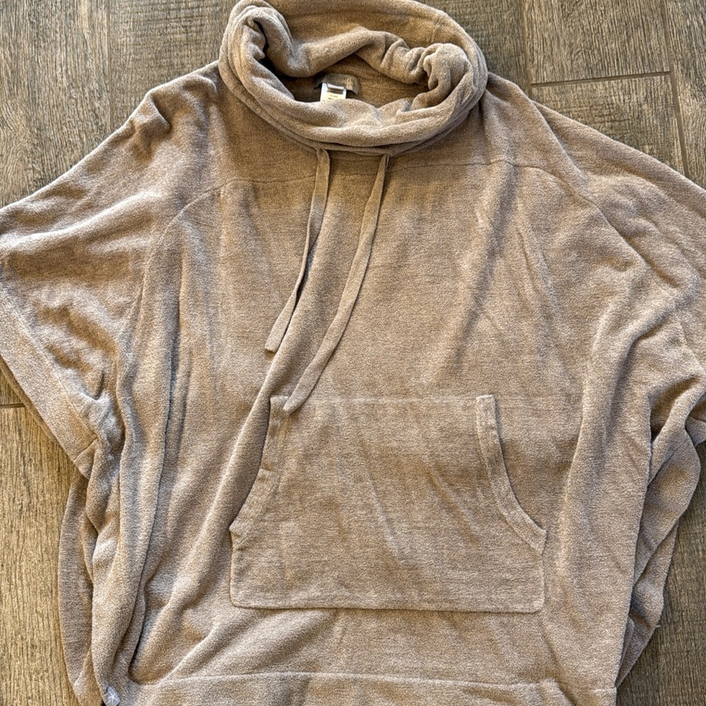 Cozy Taupe Barefoot Dreams Poncho Pullover